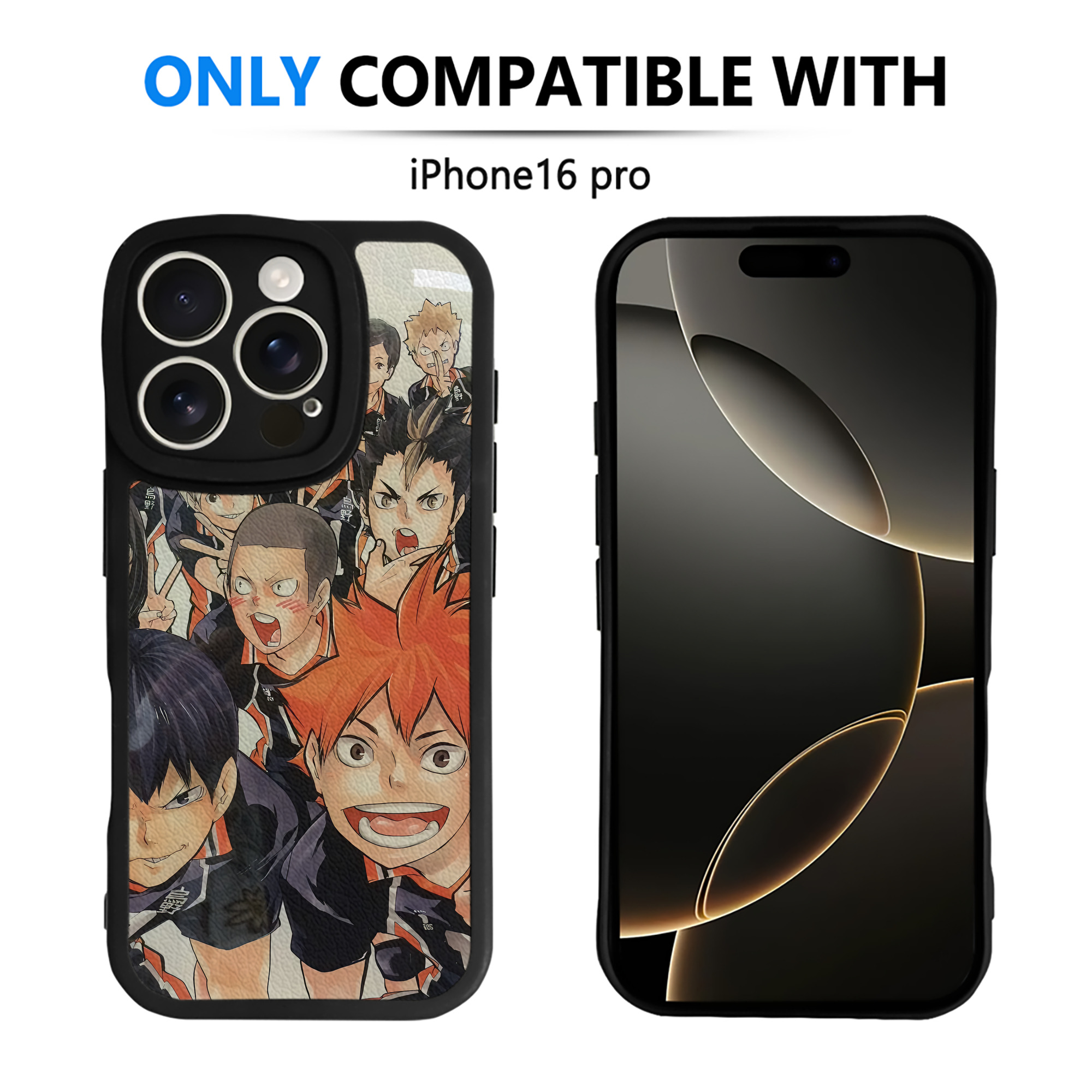 （画像用） ハイキュー!! Haikyu!! 【iPhone 16シリーズ対応】シリコンスマホケース（レザー調） 材質：シリコン